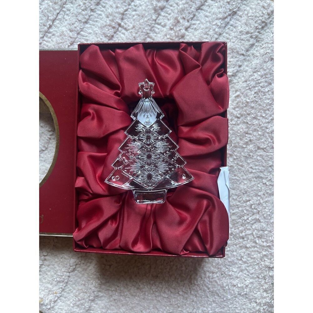 WATERFORD Crystal 2010 Christmas Xmas Tree Ornament W/ Enhancer Slovenia NIB